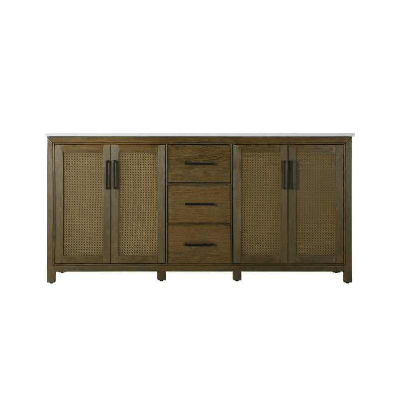 Meuble-lavabo double 72 po, Noisette chêne