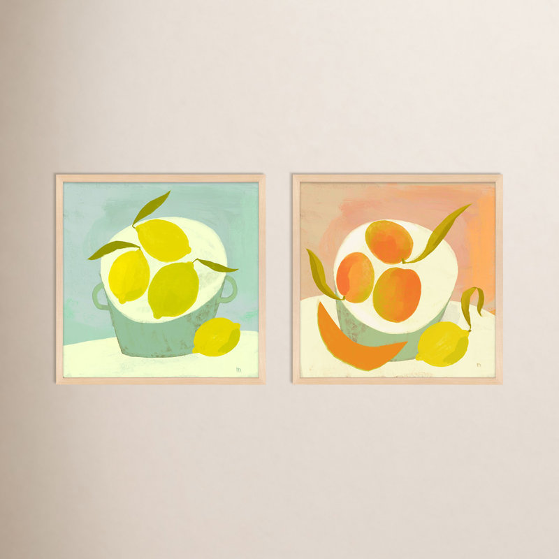 Summer Bounty Painting by StudioM, 16" H x 32" W x 1.25" D, Maple Framed