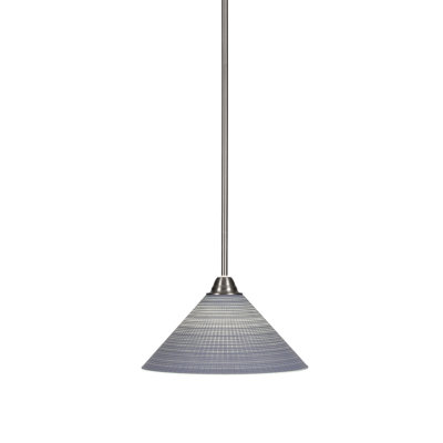Ayrshire Paramount Stem Hung Pendant Shown In Brushed Nickel Finish Matrix Glass