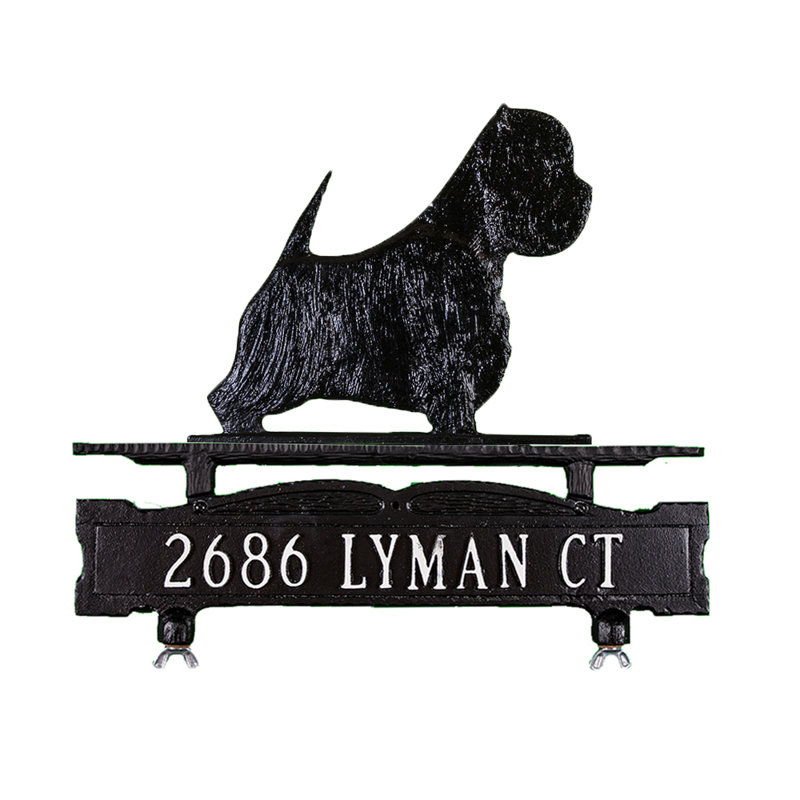 1-Line Mailbox Sign, Yes, Satin Black