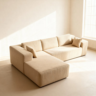 Castillon Cloud Sectional Couch In Two Boxes, Compressed Modular Sectional Sofa With Deep Seat