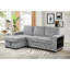 Canapé-lit modulaire convertible en L avec canapé-lit moderne avec méridienne de rangement, port USB et porte-gobelet pour le salon - gris clair Modern-1175381423