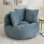 Grand fauteuil à billes avec 3 coussins et rayures, fauteuil en velours côtelé avec rembourrage, 5 couleurs, canapé d'appoint rembourré pour jouer, lire