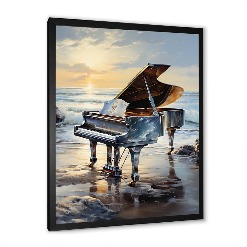 Piano Oceans Orchester, H 44 po x l 34 po x P 1,5 po, Cadre simple noir