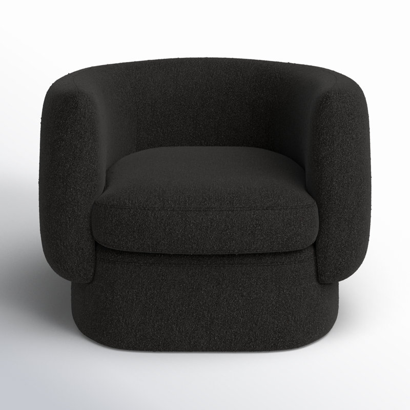 Koba Barrel Chair, Maya Black Boucle