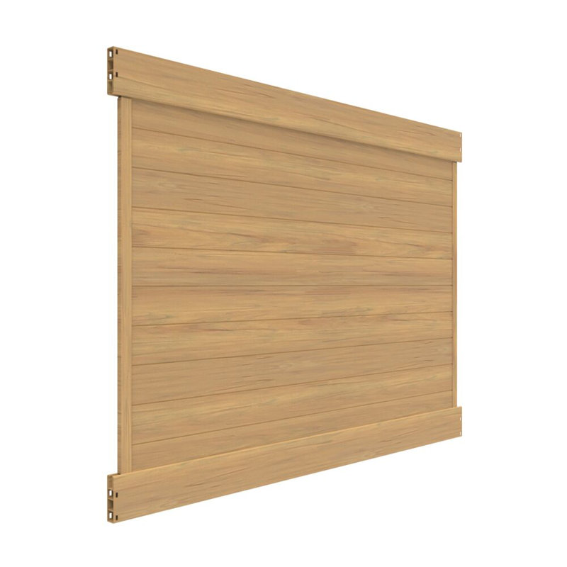 Horizontal Fence Cypress Vinyl Privacy Panel Kit, 6' H x 8' W