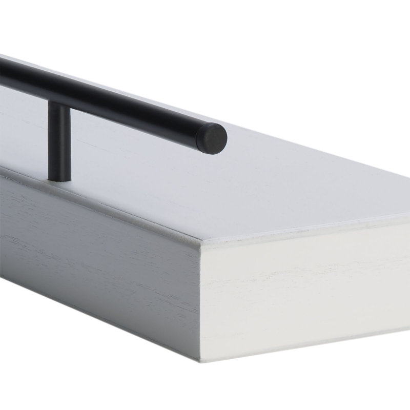 Melannco METAL RAILNG MDF SHELF, White
