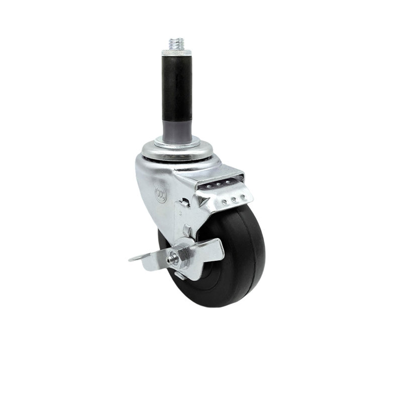 Roulettes pivotantes extensibles en caoutchouc dur de 3 pouces avec roues pivotantes de 7/8 pouces SCC / SCC-EX20S314-HRS-TLB-MTG41