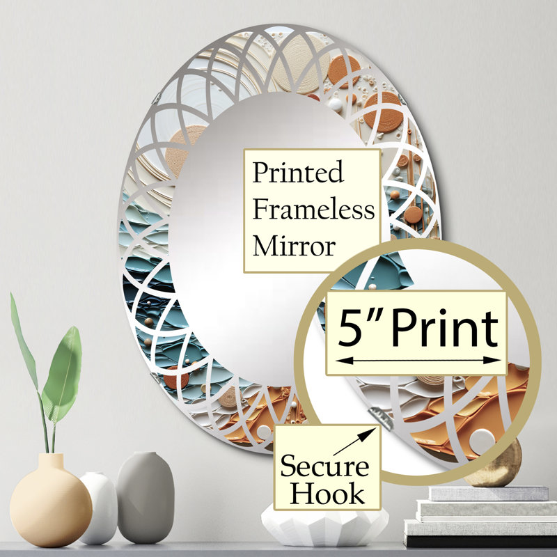 Otso - Miroir mural moderne ovale, 30 po x 20 po