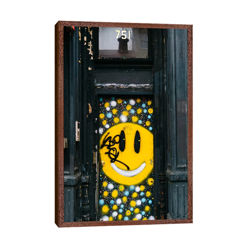 Happy Brooklyn by Bethany Young - Print on Canvas, Classic Brown Wood Framed, 152.4cm H x 101.6cm W x 3.81cm D