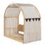 Lit simple allongé avec toit arqué et bande lumineuse-885720653