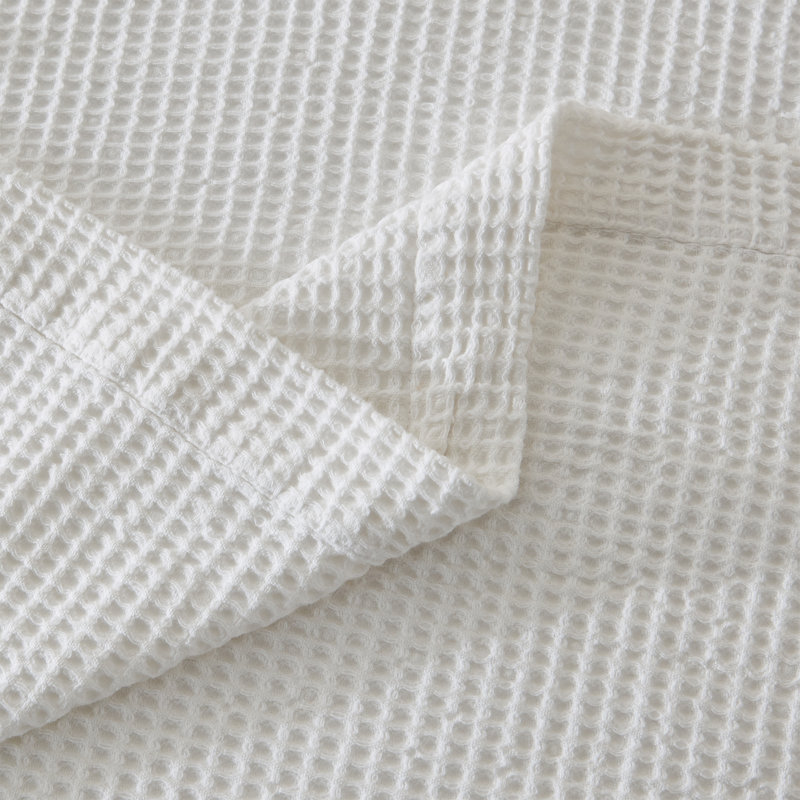White Cotton Waffle Weave Throw Blanket 50"x60"