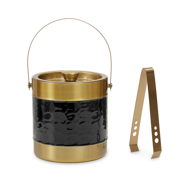 Carolina Black Enamel Ice Bucket, Black