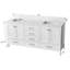 Meuble-lavabo 72 po, meuble-lavabo avec cadre en bois massif, comptoir autoportant avec double cuve-125643812