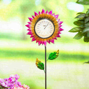 Sunflower Decorative Thermometer for Outside Outdoor Thermometers for Patio