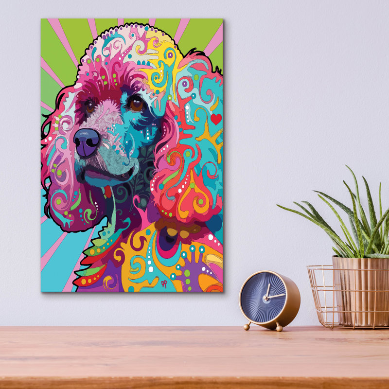 «Poodle Love» par Dean Russo, H 16 po x l 12 po x P 0,13 po