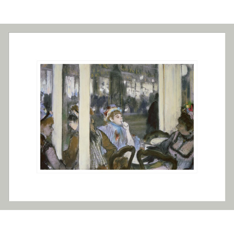 «Women on a Cafe Terrace» par Edgar Degas, impression giclée encadrée, H 13,32 po x l 16,75 po