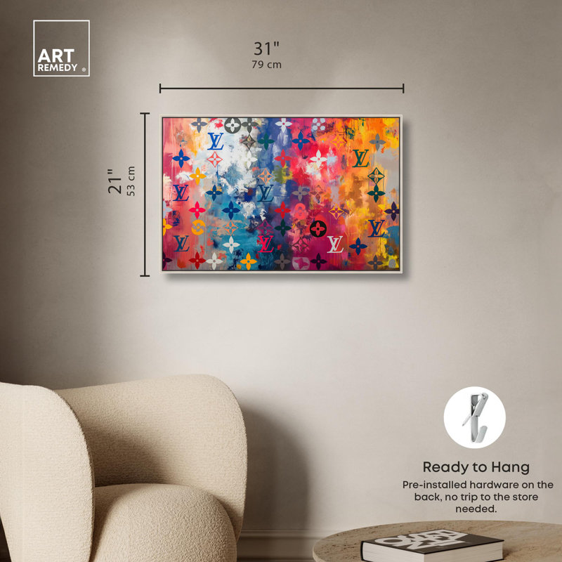 Art urbain glamour sur toile Fashion Spectrum, Cadre argenté, H 21 po x l 31 po