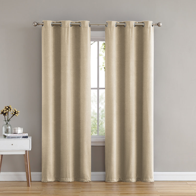 Ensemble de rideaux 2 pièces à œillets Annabelle, 38 po x 84 po, Beige