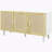 Cabinet with 3 Rattan Doors and Adjustable Shelves-1777617123