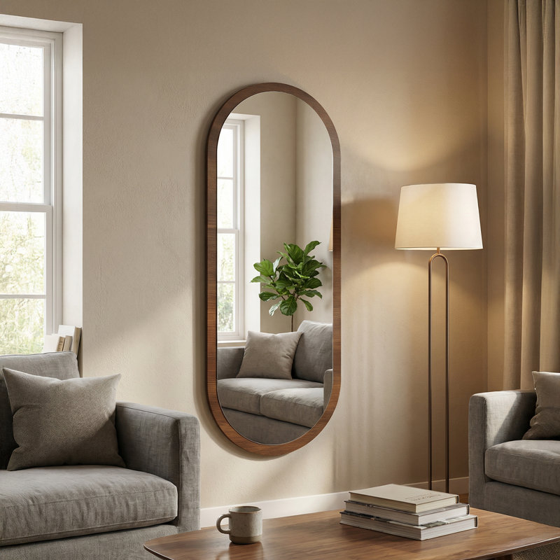 Oval Mirror, Walnut