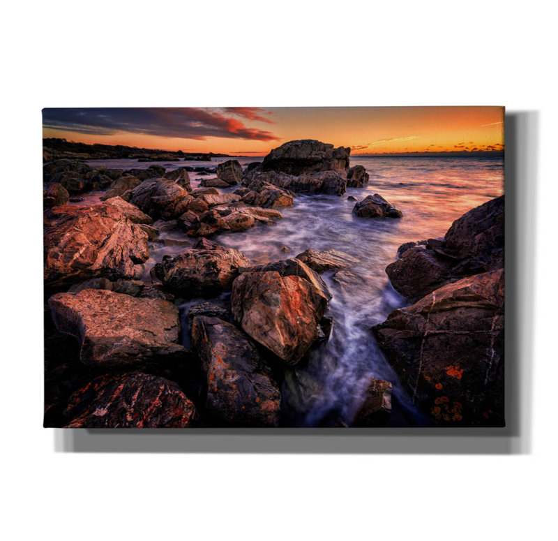 "Epic Graffiti" Dawn In Biddeford Pool Iii "par Rick Berk, art mural sur toile, H 18 po x l 26 po x P 0,75 po