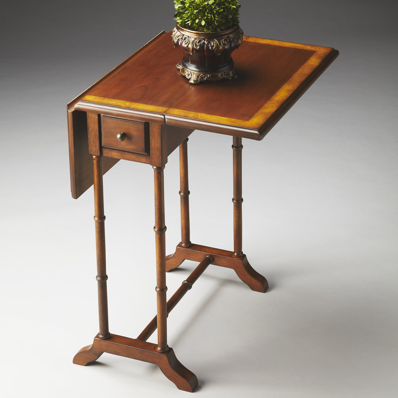 Darrow Drop-Leaf Side Table, Olive Ash Burl