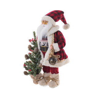 Quality Craft XL00955 Santa Boots with Trees Holiday Decoration, Red