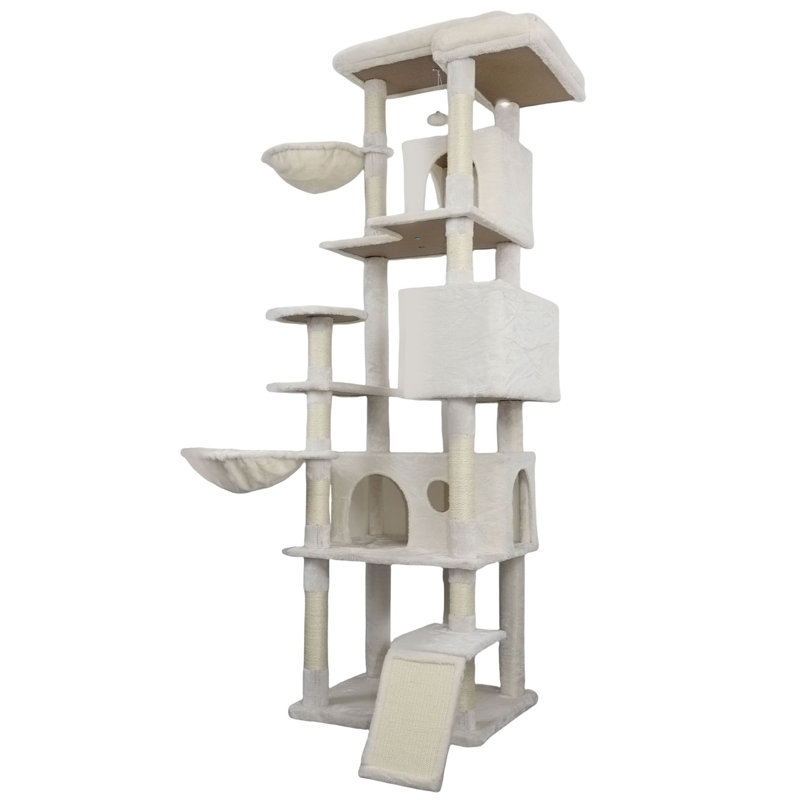 Cat Tree Tower With Large Condo Sisal Scratching Post Big Hammock And Top Platform
