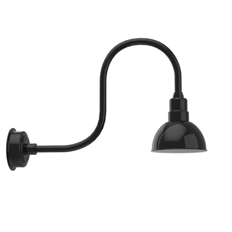 Luminaire de grange d’extérieur à del Dipkarpaz, H 9 po x l 8 po x P 17 po, Noir