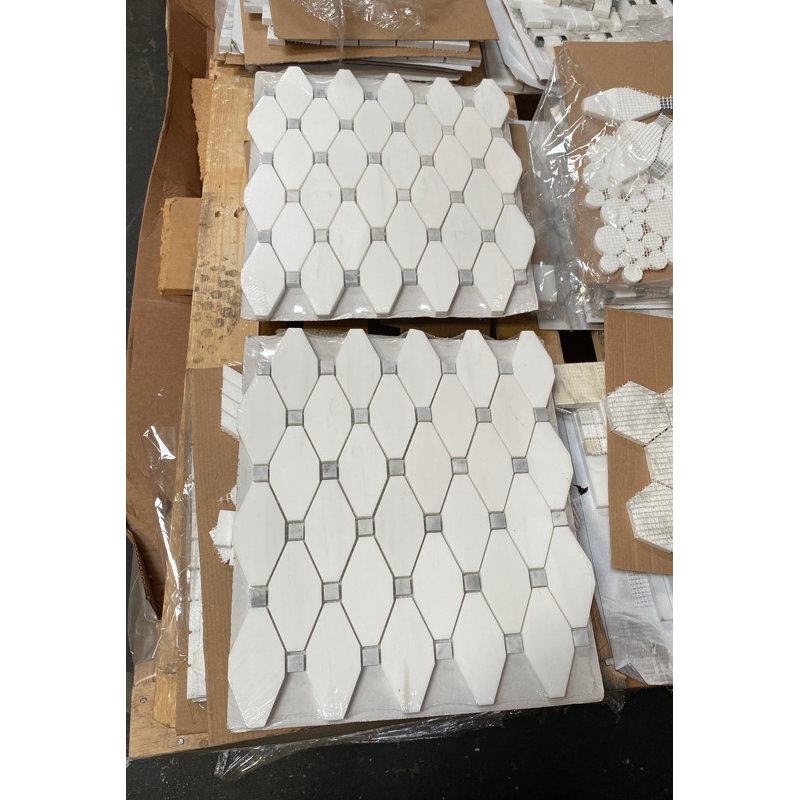 Marble Octagon and Dot Mosaic Wall & Floor Tile