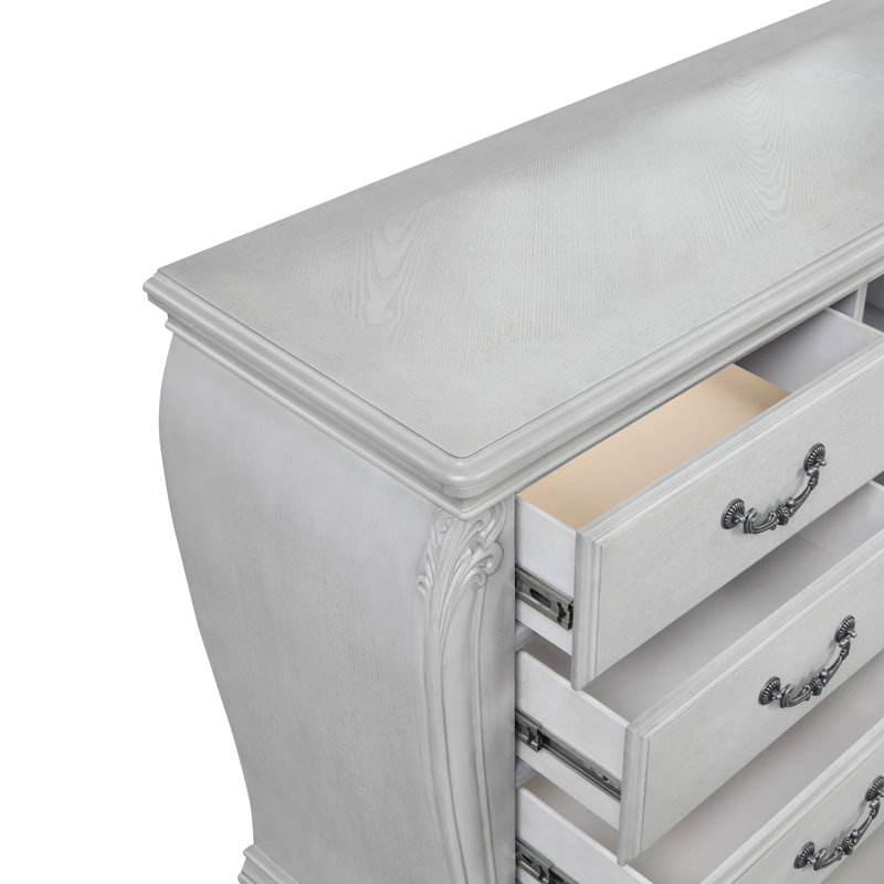 Cambria Hills 8-Drawer Wood Dresser, Mist Gray