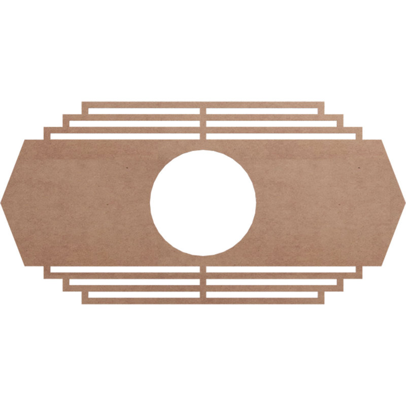 Médaillon de plafond en bois Chrysler, Bois (qualité peinture), H 9 po x l 18 po x P 0,38 po