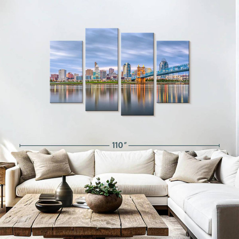 Horizon de la rivière Nicci Cincinnati, H 48 po x l 75 po