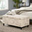 Beige avec housse en tissu de lin, structure en bois, couleur, siège supplémentaire et rangement polyvalent - option de sièges contemporains de style français Flair