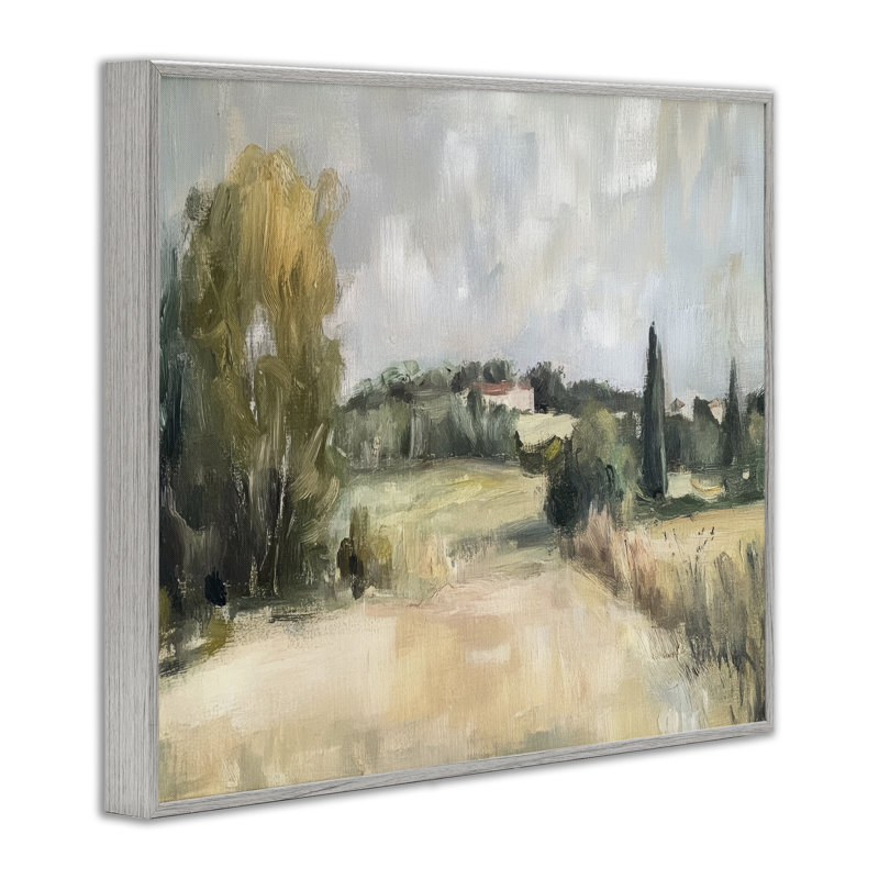 Giclée encadrée, paysage de Hill Top House, par Petal Prints Design, H 16 po x l 20 po, Estampe numérique Farmhouse