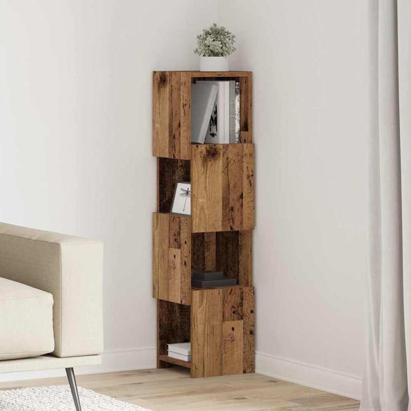 Corner Accent Chest, Old Wood, 102cm H x 25.5cm W x 25cm D