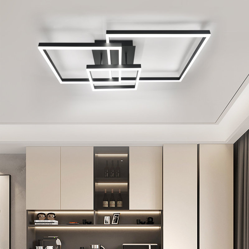 Alienna LED Ceiling Lamp - Dimmable Black Modern Design Made of Metal 82 cm
