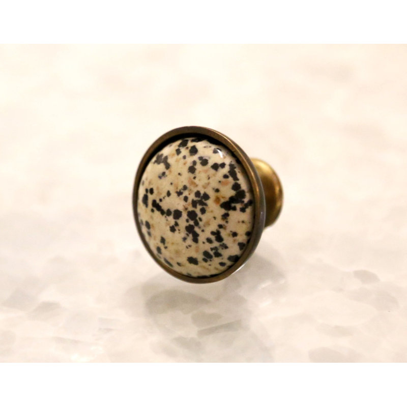 Poignée champignon 1,25 po de diamètre, Nickel satiné / blanc / noir