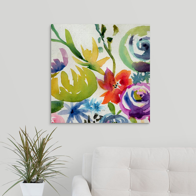 «Summer Spectrum II», peinture sur toile, Toile tendue, H 12 po x l 12 po x P 1,25 po