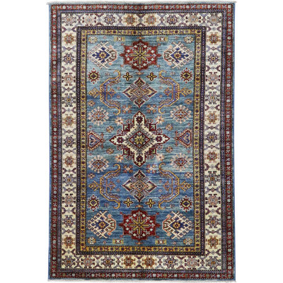 Geometric Azurite Super Kazak 4'0" x 6'0"