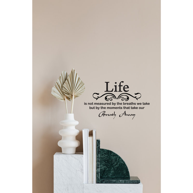 Adhésif décoratif "Life is not mesurée" en vinyle, H 32 po x l 20 po x P 1 po, Or