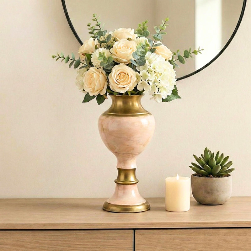 Vase de plancher en bois de manguier sculpté à la main 22 po, centre de table décoratif moderne Boho