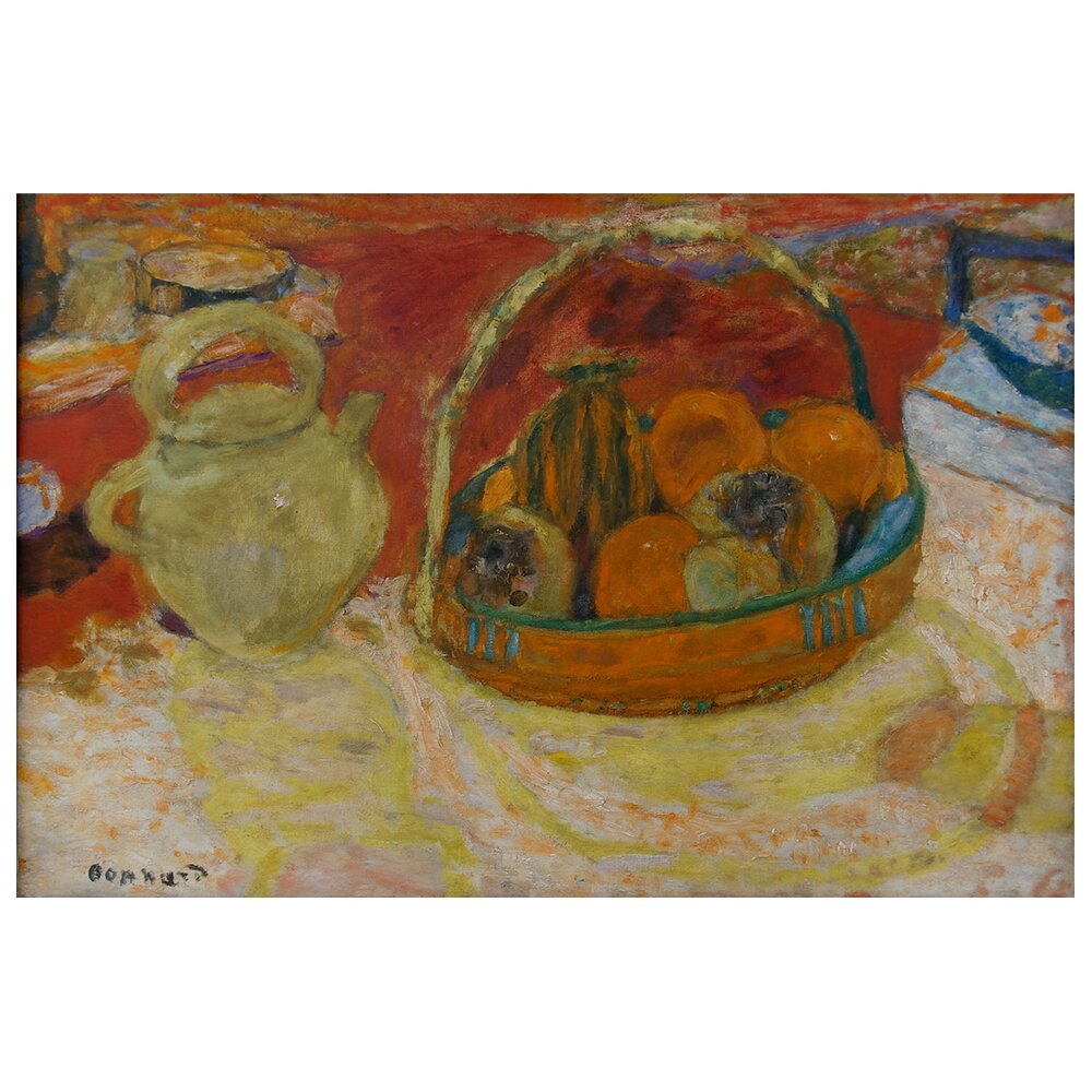 Gerahmtes Leinwandbild Nature Morte Jaune Et Rouge von Pierre Bonnard