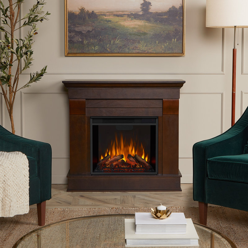 Chateau 41" Electric Fireplace by Real Flame, Dark Walnut