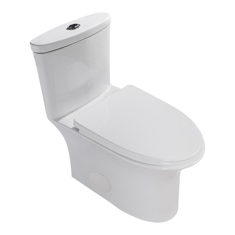 Toilette en céramique une pièce, double chasse avec siège à fermeture en douceur