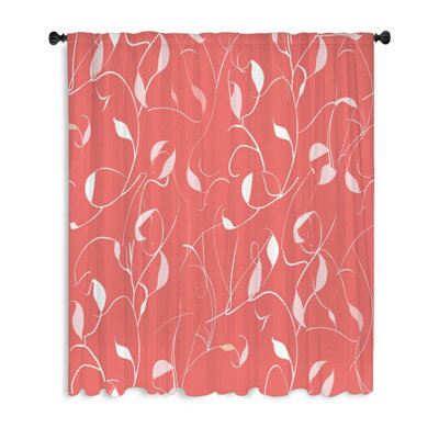 Floral Art Bathroom Sheer Curtain Single Panel
