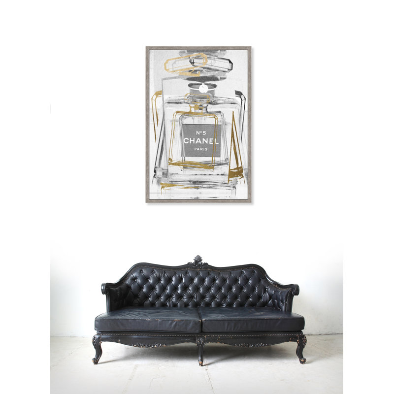 Infinite Glam Light Grey - impression sur toile, H 24 po x l 16 po, Toile encadrée, Champagne