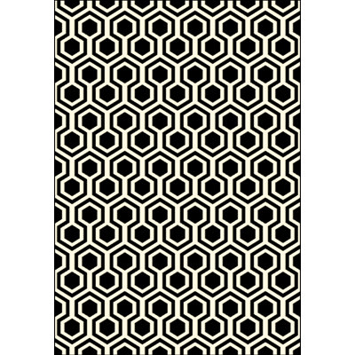 Tapis géométrique noir Trend
