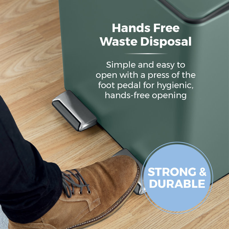 40 Litre Step On Recycling Bin, Green